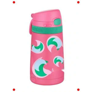 Çocuk Pipetli Çelik Termos - 350 ml (Koyu Pembe)