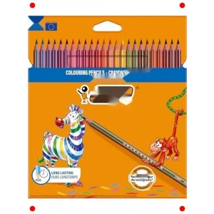 Çocuklar İçin 24lü Güvenli Kuru  Kalemi Seti