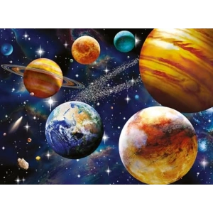 Çok Renkli 100 Parça Uzay Temalı Yapboz Eğlencesi