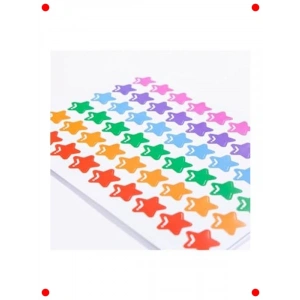 Çok Renkli Yuvarlak Köşeli Yıldız Etiket Seti (480 Adet)