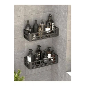 Dayanıklı Plastik 2 Katlı Banyo Rafı Seti, Yapışkanlı Montaj