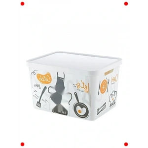 Desenli Çok Amaçlı Saklama Kutusu 18 Lt - Kapaklı
