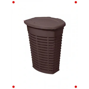 Desenli Kahverengi Kirli Çamaşır Sepeti