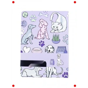 Desenli Lavanta Çizgili Not Defteri 15x21 cm