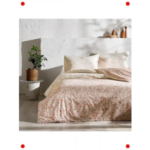 Desenli Pamuk Tek Kişilik Nevresim Takımı, Kırmızı