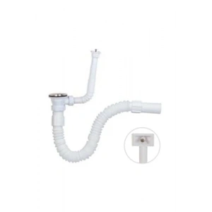 Dik - Yandan Taşmalı Lavabo Gider Sifonu, Paslanmaz