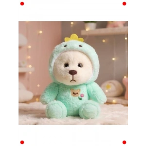 Dinazor Kıyafetli Peluş Ayıcık - 35 cm Mint Yeşili