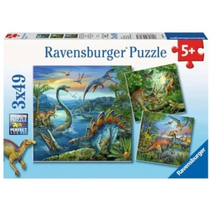 Dinozor Temalı 3x49 Parça Puzzle Seti ile Eğlence
