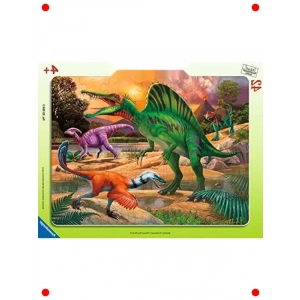 Dinozor Temalı Çerçeveli Puzzle 42 Parça