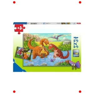 Dinozorlar Temalı Çocuk Puzzle Seti, 2x24 Parça