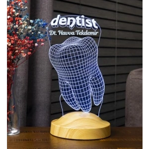 Diş Hekimleri Günü Hediyesi, 3D LED Lamba ile Kişiselleştirilebilir