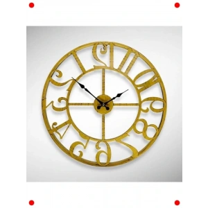 DM40 Rakamlı Metal Duvar Saati - Gold, 40 cm