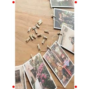 Doğal Ahşap Mandal Seti - 50 Adet Dektif ve Çok Amaçlı