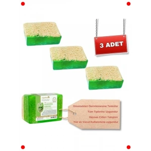 Doğal Kabak Lifli Aloe Vera Sabunu 3lü Set