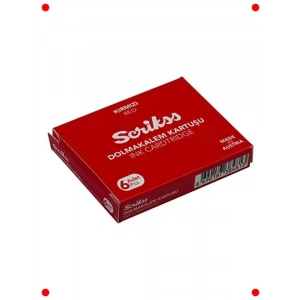 Dolma Kalem Kartuş Seti - Kırmızı Mürekkep 6 Adet