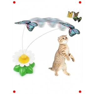 Dönen Kelebekli Pilli Kedi Oyuncağı
