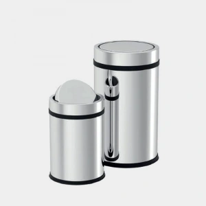 Döner Kapak Çöp Kovası Paslanmaz 5 LT (NV10035)