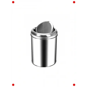 Döner Kapaklı Çöp Kovası 5 Litre - Paslanmaz Krom