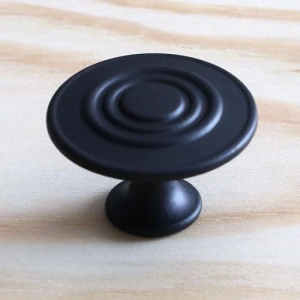 Düğme Mat Siyah Daire Kulp, Dolap ve Çekmece Kulpları için