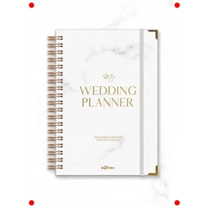 Düğün Planlayıcısı Ajandası - Altın Köşeli Lüks Tasarım