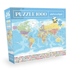 Dünya Haritası Temalı 1000 Parça Puzzle Seti