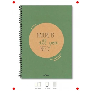 Eco Kraft Sert Kapaklı Spiralli Sarı Kağıtlı Defter