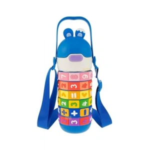 Eğitici Çocuk Termosu, Pipetli ve Kulplu Tasarım, 430 ml