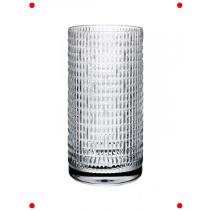 El Yapımı Şakayık Desenli Cam Vazo 260mm