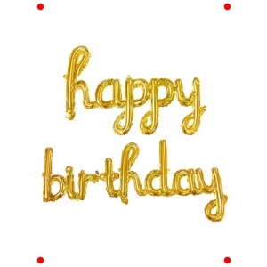 El Yazısı Gold Doğum Günü Folyo Balon