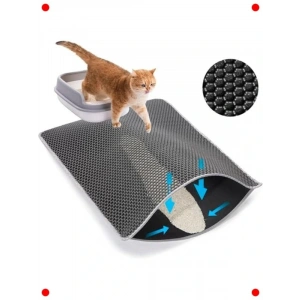 Elekli Kedi Kum Paspası, Çift Katmanlı, 59x41 CM