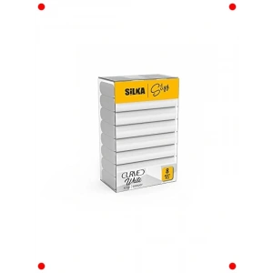 Ergonomik Beyaz Silgi - Kavisli Tasarım, 8 Adet