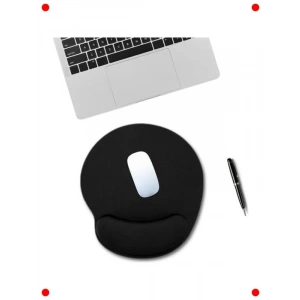 Ergonomik Bilek Destekli Mouse Pad, Kaymaz Taban, Siyah