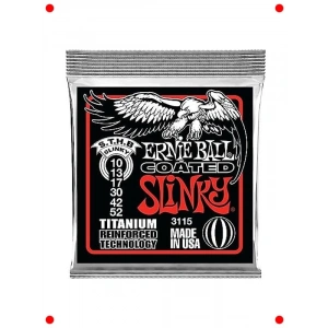 Ernie Ball Sıska Üst/Ağır Alt Slinky Kaplamalı Titanyum Rps Elektro Gitar Telleri, Ölçü 10-52