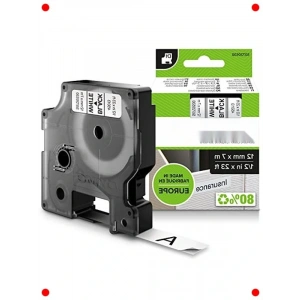 Etiket Makinesi Yedek Şerit, 12mm x 7m, Beyaz/Siyah