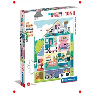 Ev Temalı 104 Parça Renkli Yapboz