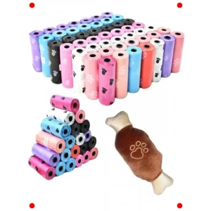 Evcil Atık Poşeti & Peluş Kemik Oyuncak Seti