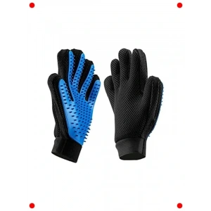 Evcil Tüy Tarağı & Toplama Eldiveni Mavi