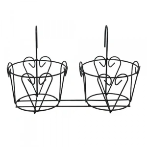 Ferforje 2li Metal Balkon Saksısı, 42x19x24 cm