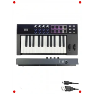 fesyonel MIDI Klavye - 25 Tuş, 8 Pad