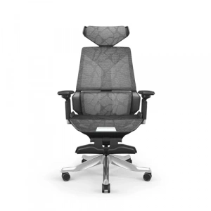 Fileli Başlıklı Çalışma Koltuğu, Ergonomik Gümüş Tasarım