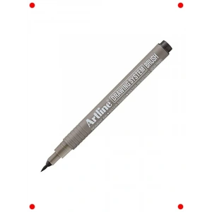 Fırça Uçlu Profesyonel Çizim Kalemi - Siyah