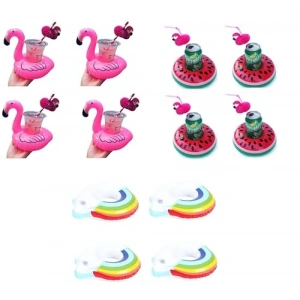 Flango Gökkuşağı Karpuz Şişme Havuz Deniz Bardak Tutucu Float 12li Set