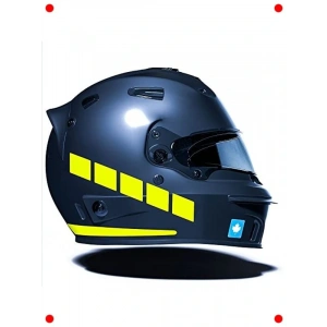 Floresan Sarı Şerit Motosiklet Kask Stickerı