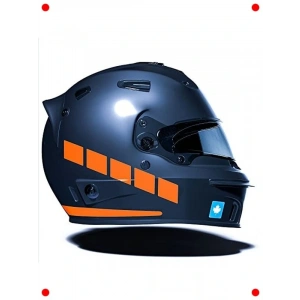 Floresan Turuncu Şerit Kask Sticker - Yüksek Görünürlük