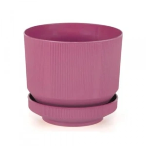 Fuşya Renkli Plastik Tabaklı Saksı - 6 Lt Kapasite