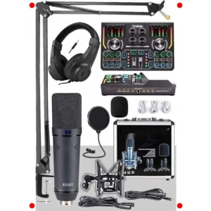 Gelişmiş Stüdyo Kayıt Seti: Mikrofon, Ses Kartı