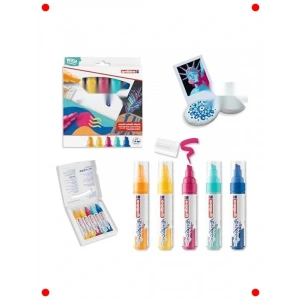 Geniş Uçlu Akrilik İşaretleyici Seti - 5 Renk