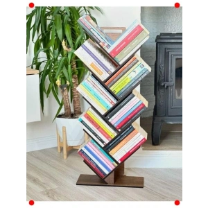 Geometrik Tasarım 8 Raflı Geniş Kitaplık