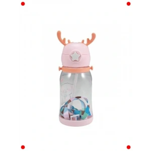 Geyik Boynuzlu Pipetli Çocuk Su Matarası 600 ml