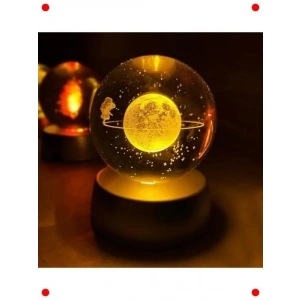 Gezegen Temalı Ahşap Standlı Gece Lambası